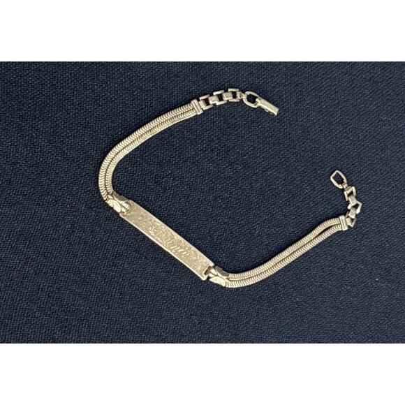 Vintage Forstner ID Bracelet Gold Filled GF Double Chain Engraved Ginnie 7.5" - Picture 10 of 10